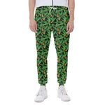 Bird Of Paradise And Palm Leaves Print Scuba Joggers