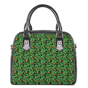 Bird Of Paradise And Palm Leaves Print Shoulder Handbag