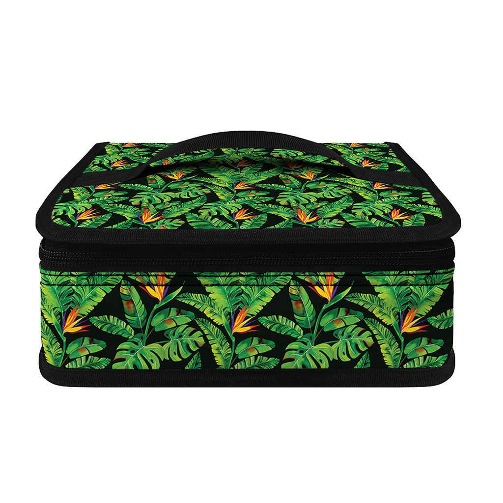 Bird Of Paradise And Palm Leaves Print Small Lunch Bag