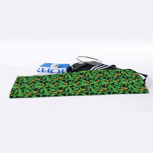 Bird Of Paradise And Palm Leaves Print Sports Towel