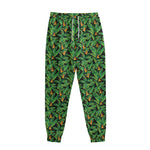 Bird Of Paradise And Palm Leaves Print Sweatpants