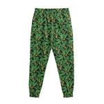 Bird Of Paradise And Palm Leaves Print Sweatpants