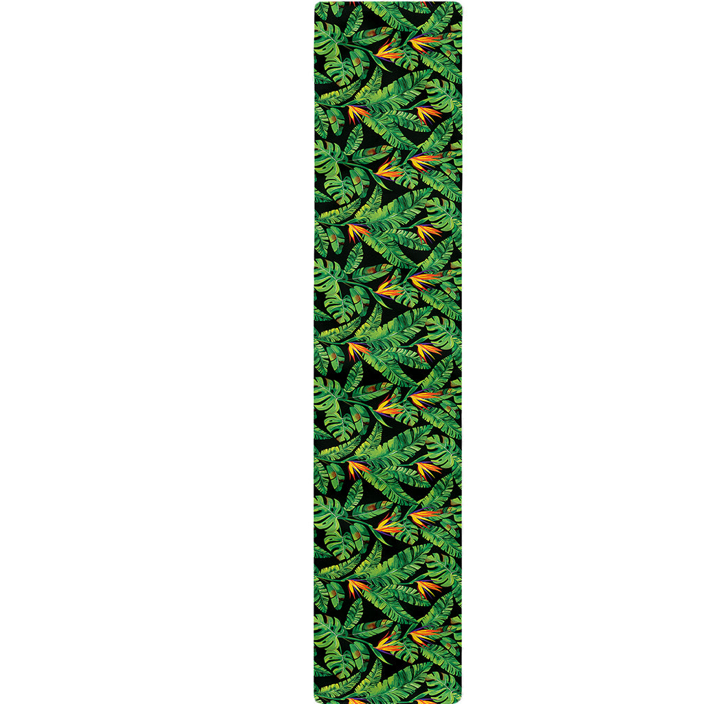 Bird Of Paradise And Palm Leaves Print Table Runner
