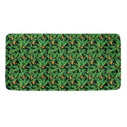 Bird Of Paradise And Palm Leaves Print Towel