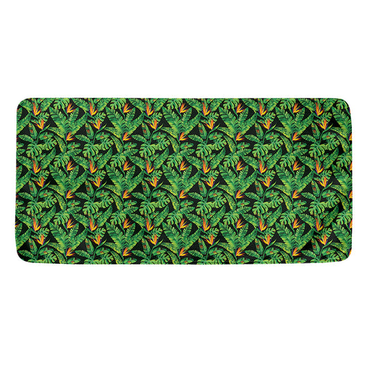 Bird Of Paradise And Palm Leaves Print Towel