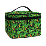 Bird Of Paradise And Palm Leaves Print Travel Makeup Bag