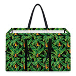 Bird Of Paradise And Palm Leaves Print Utility Tote Bag