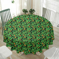 Bird Of Paradise And Palm Leaves Print Waterproof Round Tablecloth