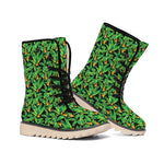 Bird Of Paradise And Palm Leaves Print Winter Boots