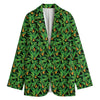 Bird Of Paradise And Palm Leaves Print Women's Blazer