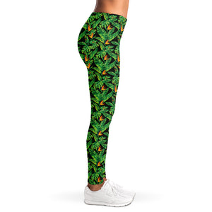 Bird Of Paradise And Palm Leaves Print Women's Leggings