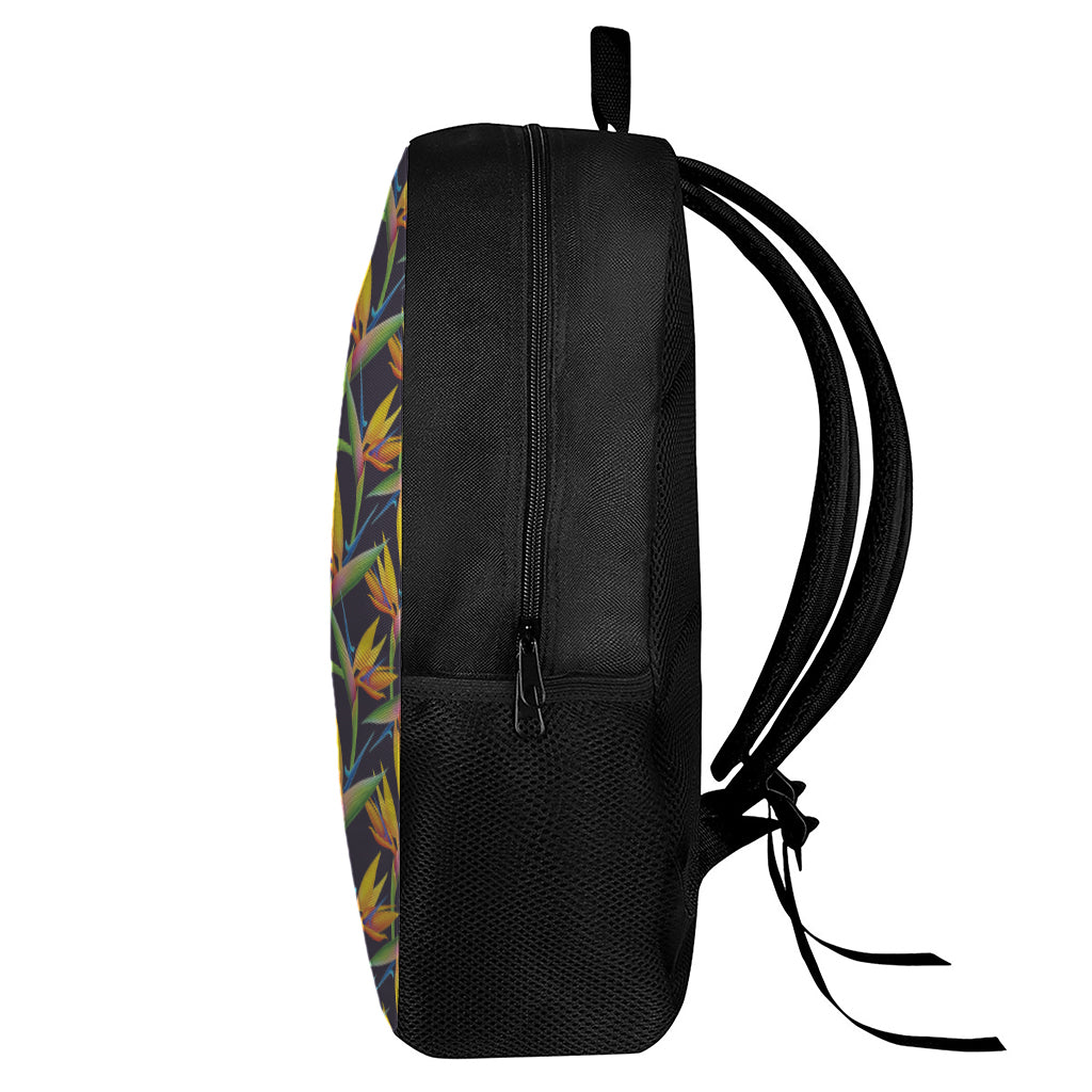 Bird Of Paradise Flower Pattern Print 17 Inch Backpack