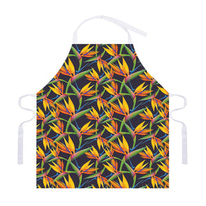 Bird Of Paradise Flower Pattern Print Adjustable Apron