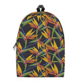 Bird Of Paradise Flower Pattern Print School Backpack