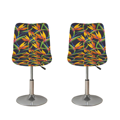 Bird Of Paradise Flower Pattern Print Bar Stool Covers