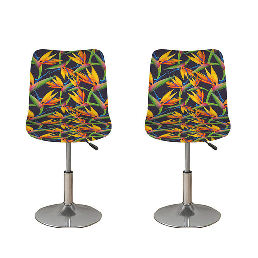 Bird Of Paradise Flower Pattern Print Bar Stool Covers