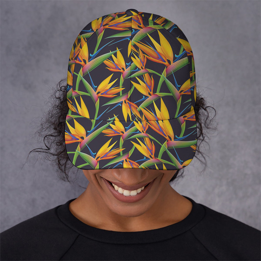 Bird Of Paradise Flower Pattern Print Baseball Cap