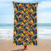 Bird Of Paradise Flower Pattern Print Beach Towel