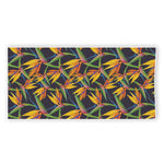 Bird Of Paradise Flower Pattern Print Beach Towel