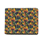 Bird Of Paradise Flower Pattern Print Bifold Wallet