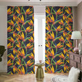Bird Of Paradise Flower Pattern Print Dimout Pencil Pleat Curtains