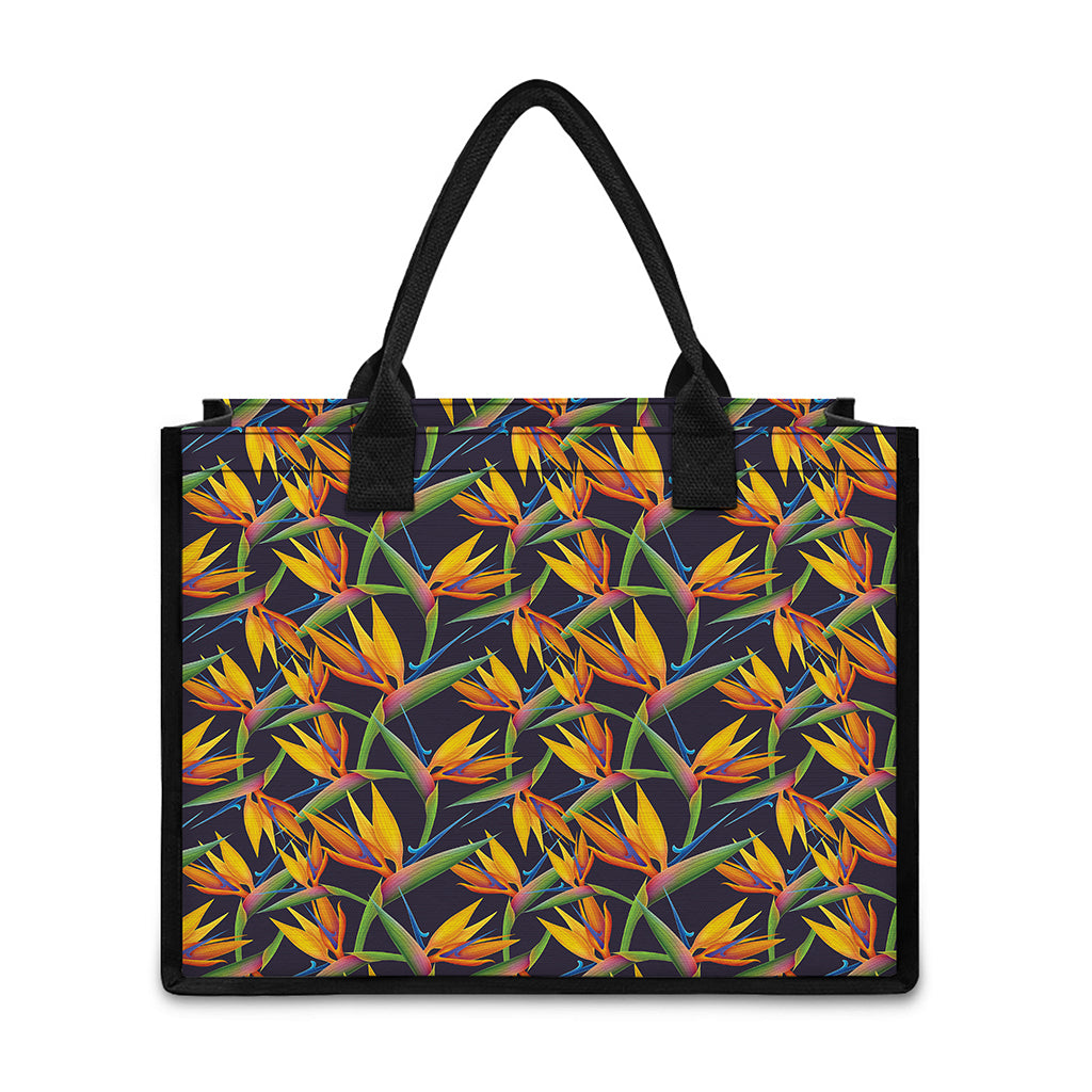 Bird Of Paradise Flower Pattern Print Canvas Tote Bag