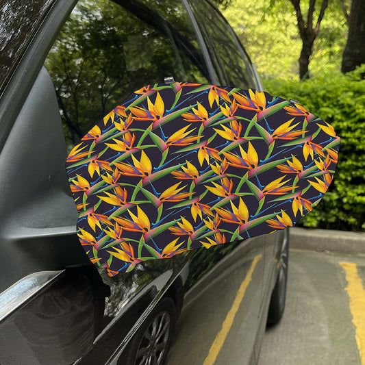 Bird Of Paradise Flower Pattern Print Car Side Mirror Covers