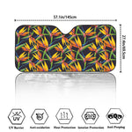 Bird Of Paradise Flower Pattern Print Car Windshield Sun Shade