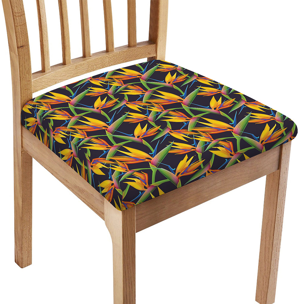 Bird Of Paradise Flower Pattern Print Chair Cushion Cover