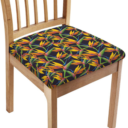 Bird Of Paradise Flower Pattern Print Chair Cushion Cover