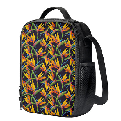 Bird Of Paradise Flower Pattern Print Crossbody Lunch Bag