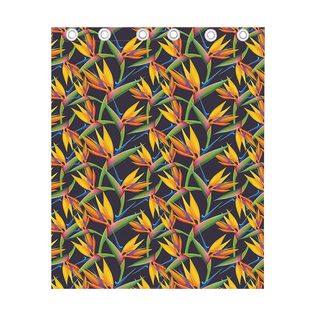 Bird Of Paradise Flower Pattern Print Curtain