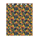 Bird Of Paradise Flower Pattern Print Curtain