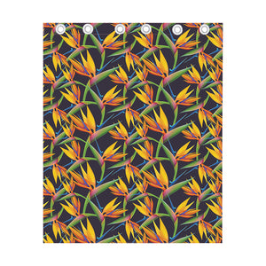 Bird Of Paradise Flower Pattern Print Curtain