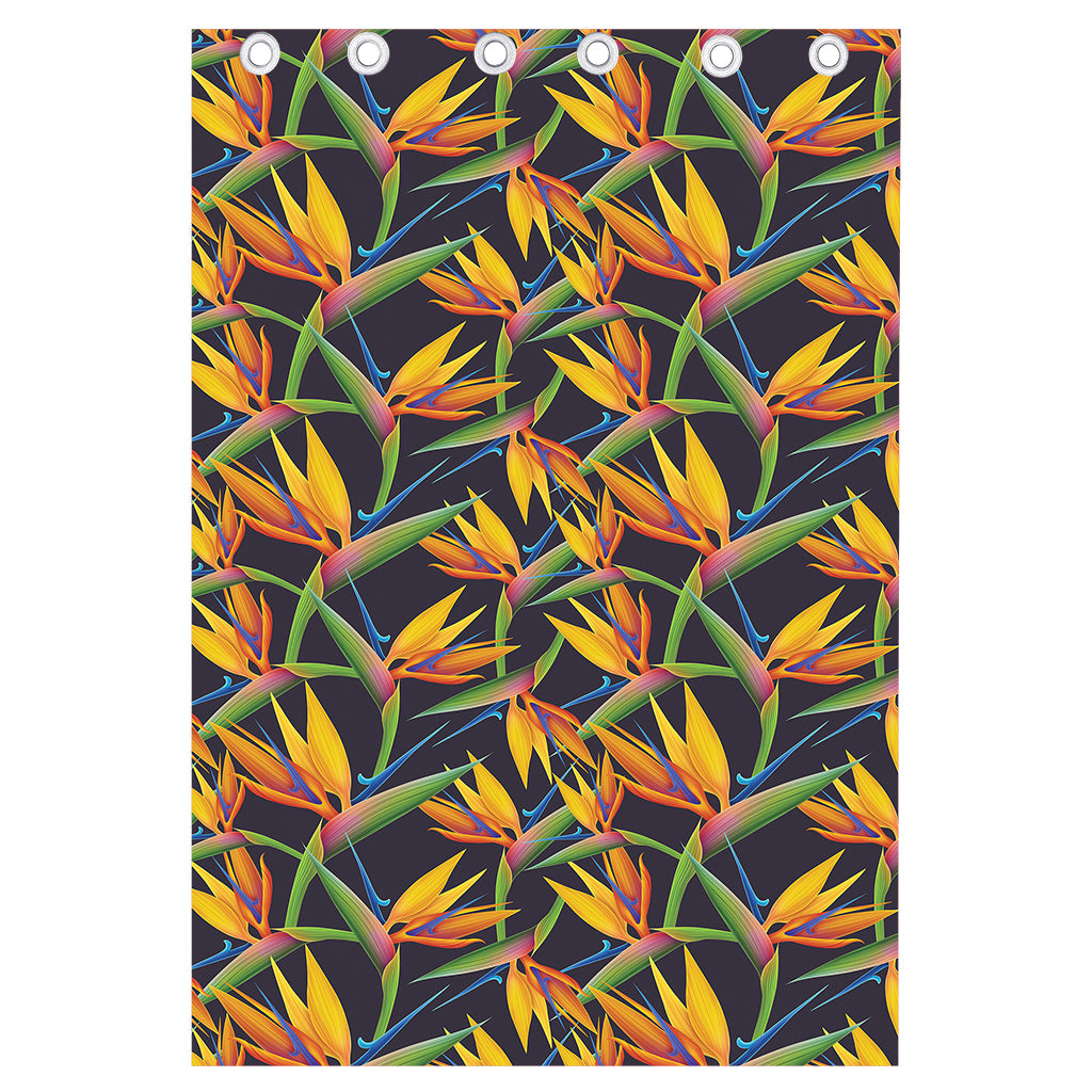 Bird Of Paradise Flower Pattern Print Curtain