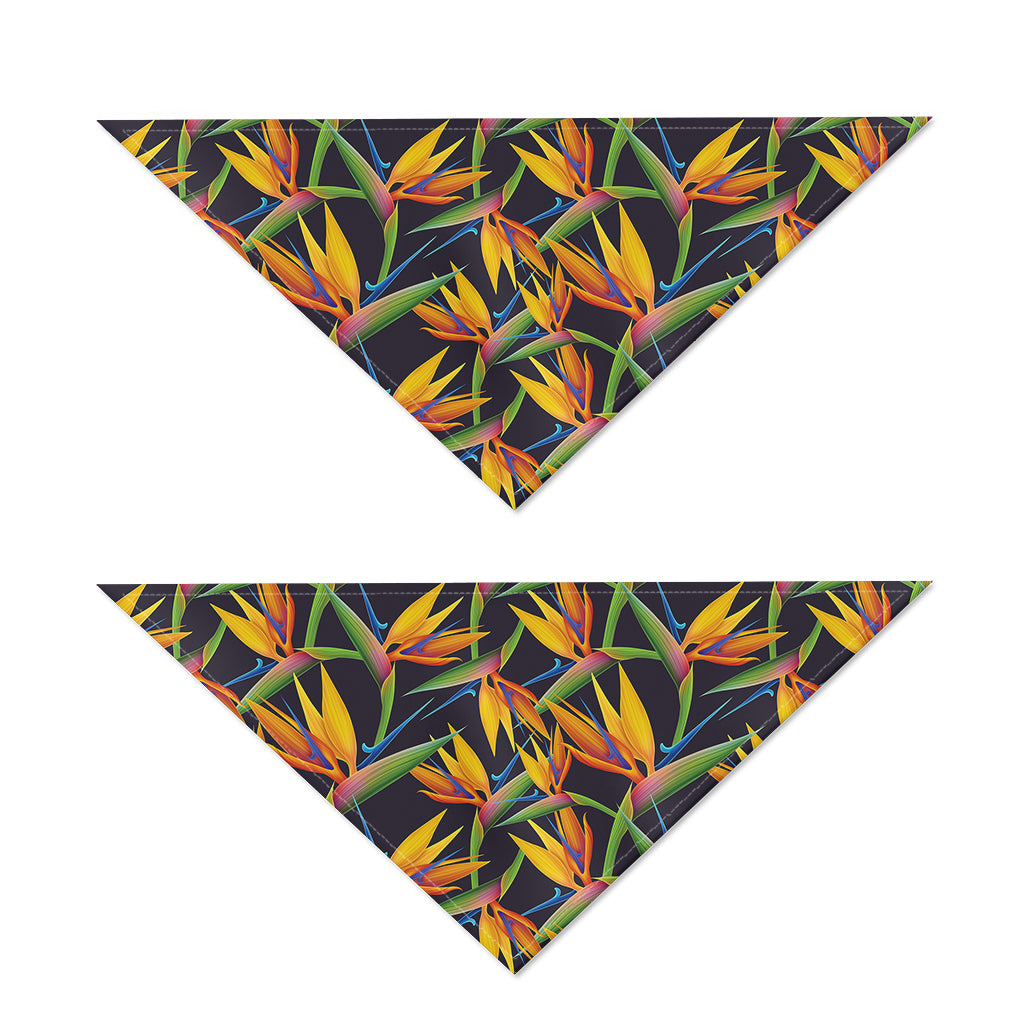 Bird Of Paradise Flower Pattern Print Dog Bandana