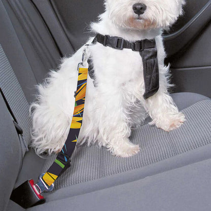 Bird Of Paradise Flower Pattern Print Dog Seat Belt