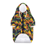 Bird Of Paradise Flower Pattern Print Dog Zip Up Hoodie