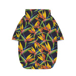 Bird Of Paradise Flower Pattern Print Dog Zip Up Hoodie