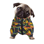 Bird Of Paradise Flower Pattern Print Dog Zip Up Jacket