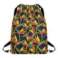 Bird Of Paradise Flower Pattern Print Drawstring Backpack