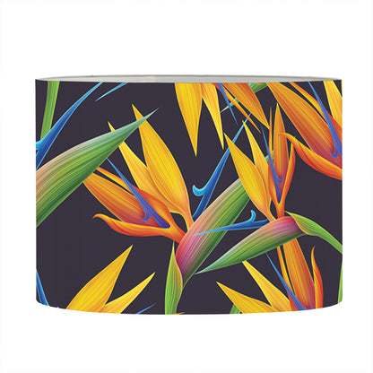 Bird Of Paradise Flower Pattern Print Drum Lamp Shade