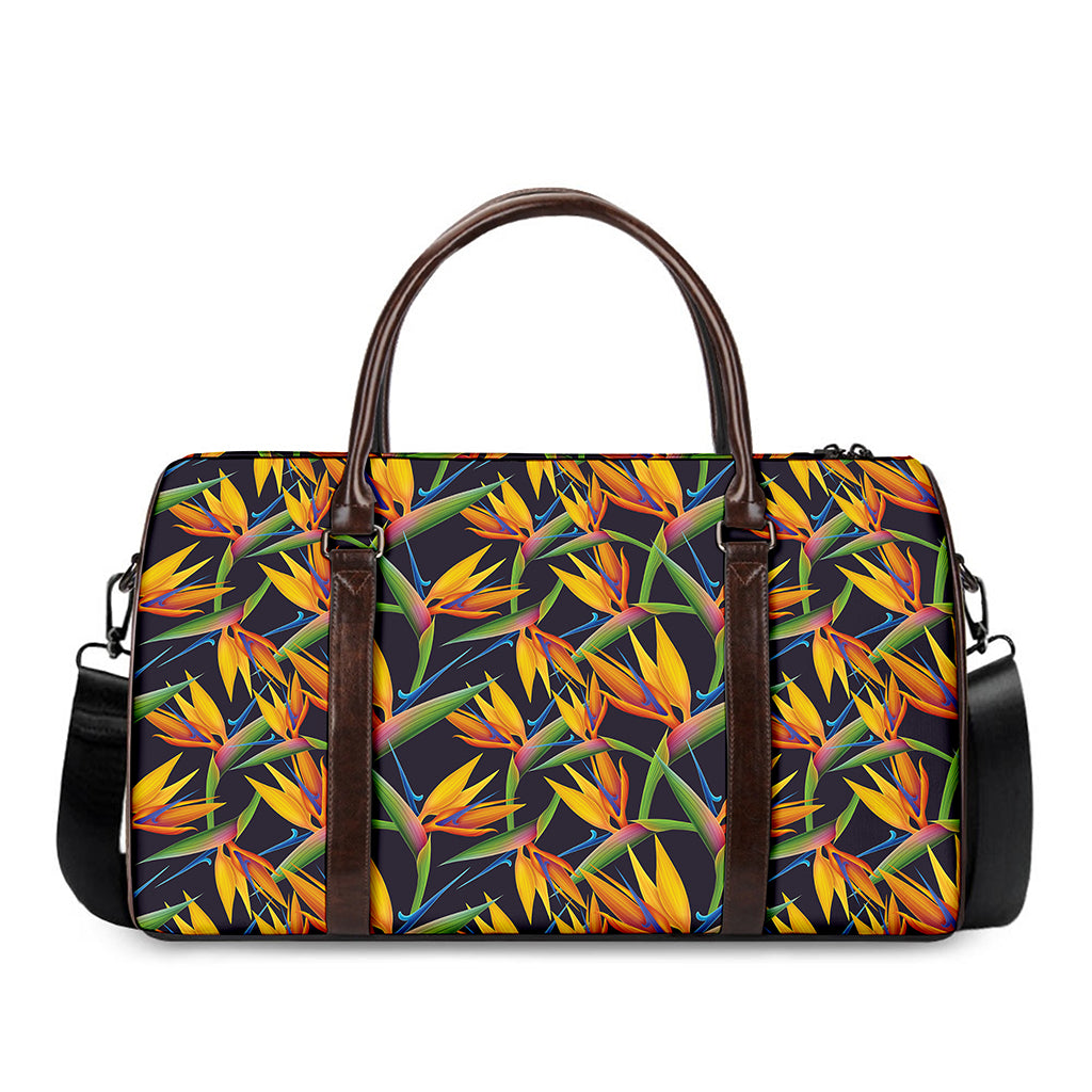Bird Of Paradise Flower Pattern Print Duffle Bag