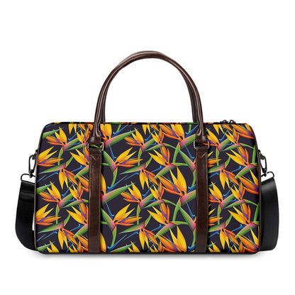 Bird Of Paradise Flower Pattern Print Duffle Bag