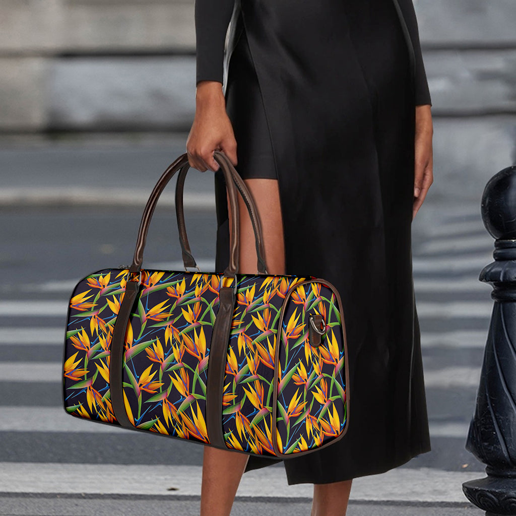 Bird Of Paradise Flower Pattern Print Duffle Bag