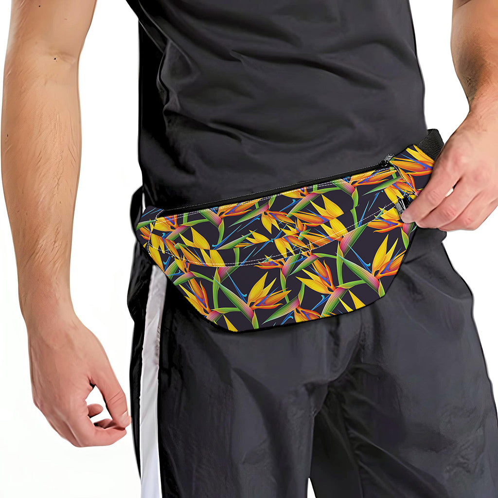 Bird Of Paradise Flower Pattern Print Fanny Pack