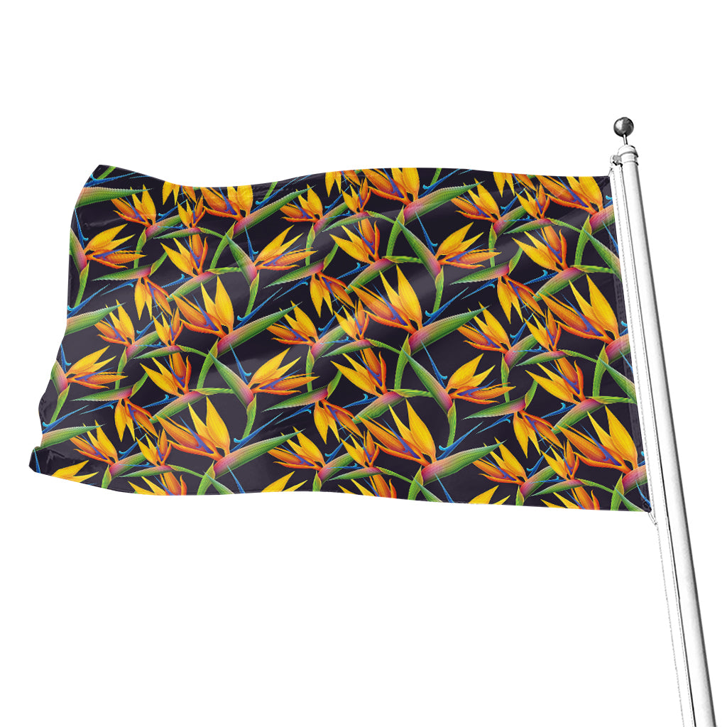 Bird Of Paradise Flower Pattern Print Flag