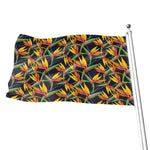 Bird Of Paradise Flower Pattern Print Flag