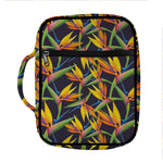 Bird Of Paradise Flower Pattern Print Front Pocket Bible Bag