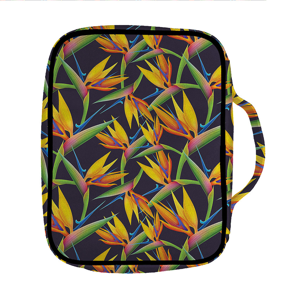Bird Of Paradise Flower Pattern Print Front Pocket Bible Bag